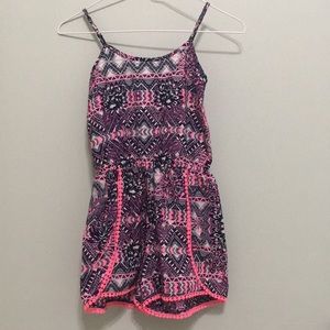 Japna Kids Pink and Navy Aztec Romper